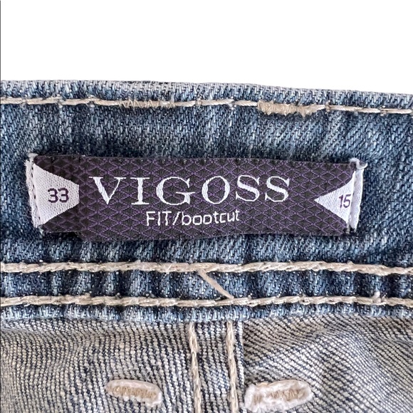 Womens Vigoss Fit Boot destroyed ripped jeans w/flap back pockets - Picture 5 of 9